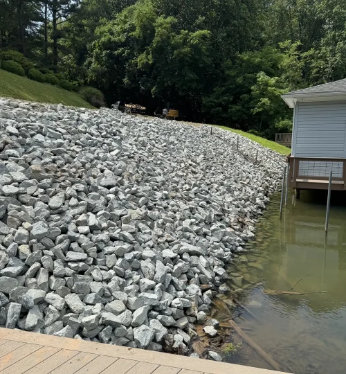erosion rip rap smith mountain lake 3