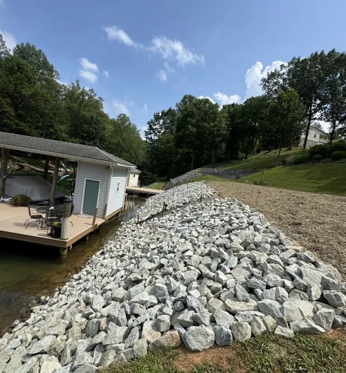 erosion rip rap smith mountain lake 6