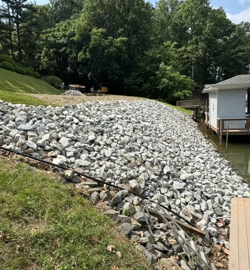 erosion rip rap smith mountain lake